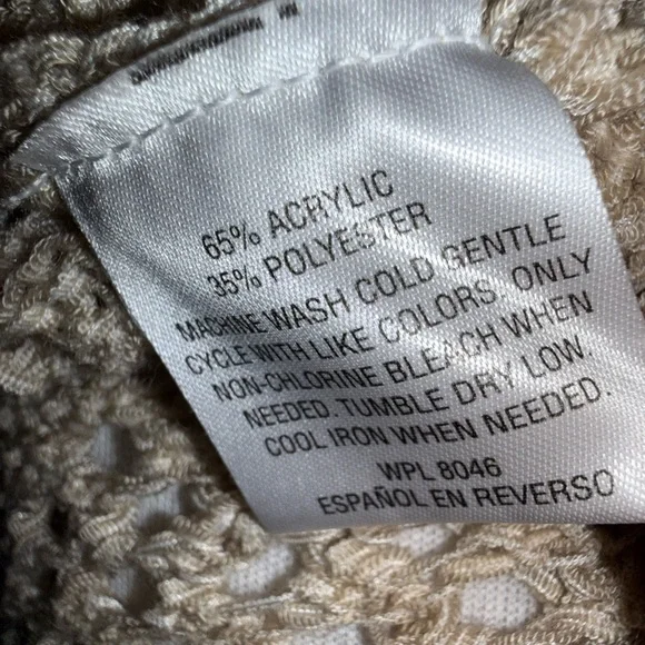 Style & Co. Taupe Open-Front Cardigan with Fringe women’s 3x plus boho hippie - Picture 5 of 5